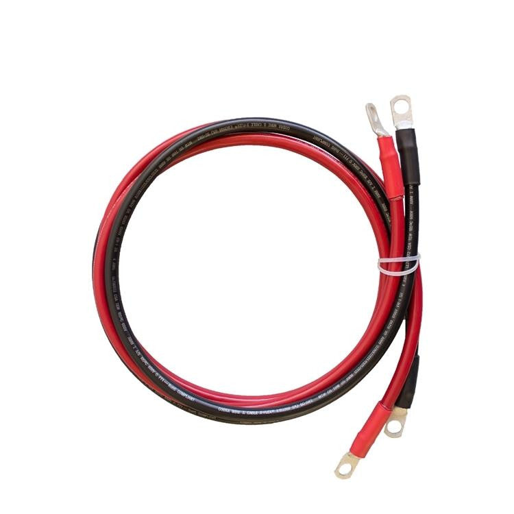 Battery Inverter Cables 5ft/1.5M 4AWG/25mm²  for 3/8 in Lugs