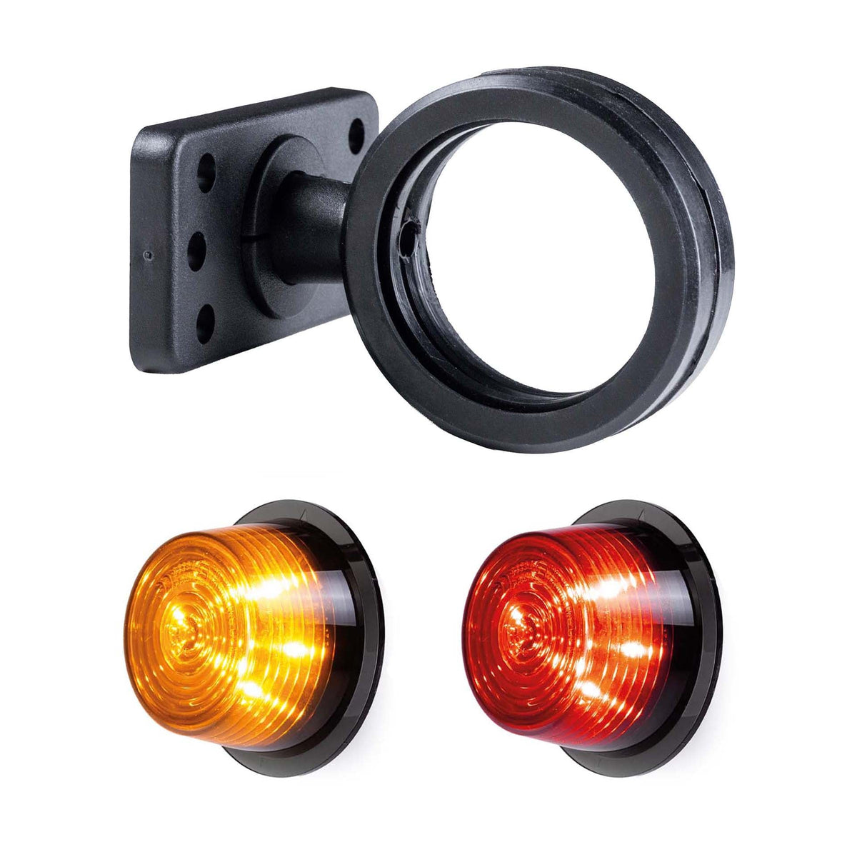 TRALERT MB-3030DRA short dark-look red amber LED side marker light set