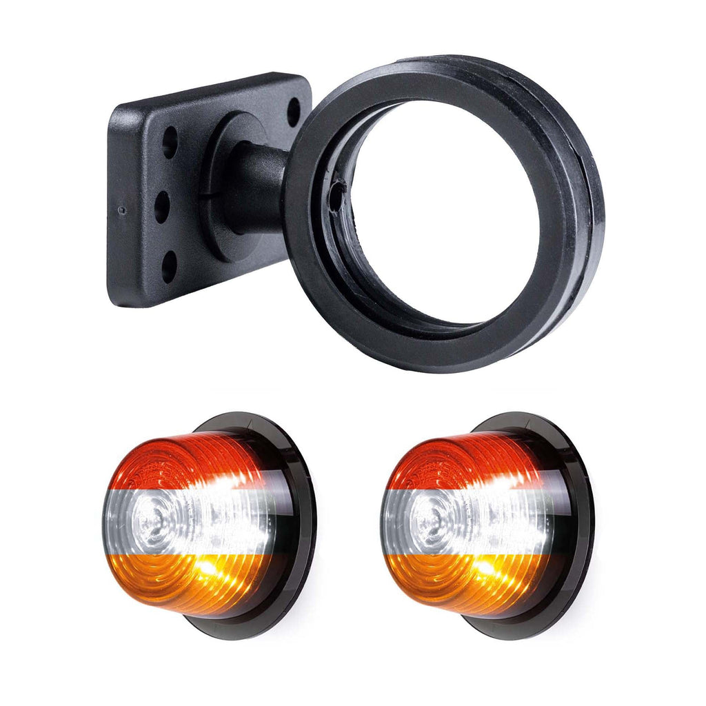 TRALERT MB-3030DRWA short dark-look red white amber LED side marker light set