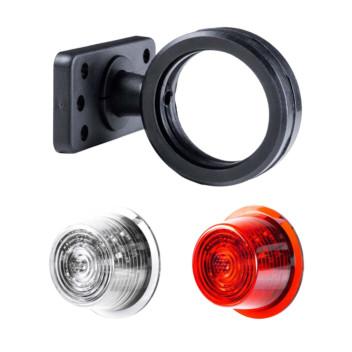 TRALERT MB-3030RW short clear red white LED side marker light set