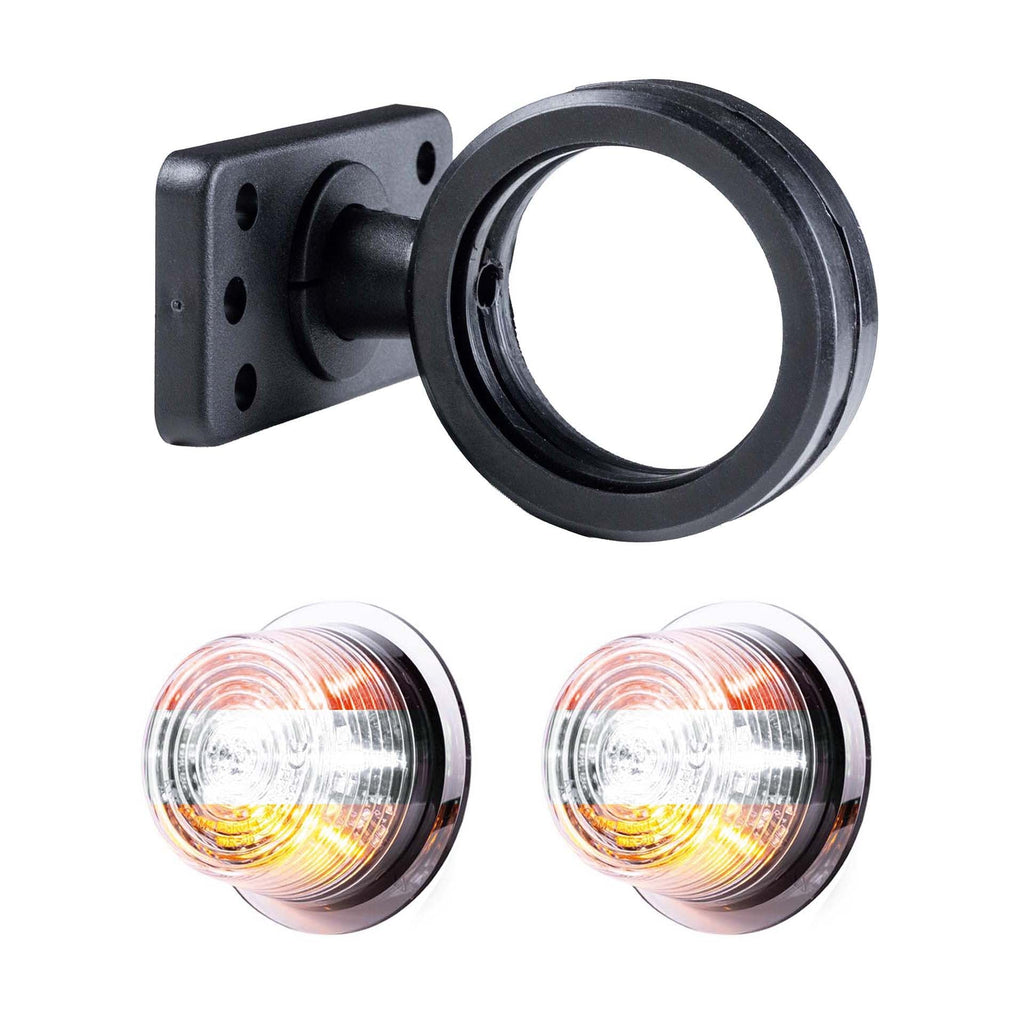 TRALERT MB-3030RWA short clear red white amber LED side marker light set