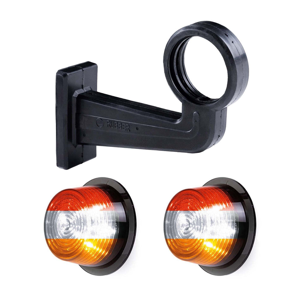 TRALERT MB-3060DRWA 195mm dark-look red white amber LED side marker light set