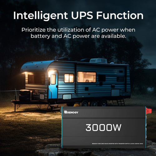 Renogy 3000W 12V pure sine wave inverter UPS function view