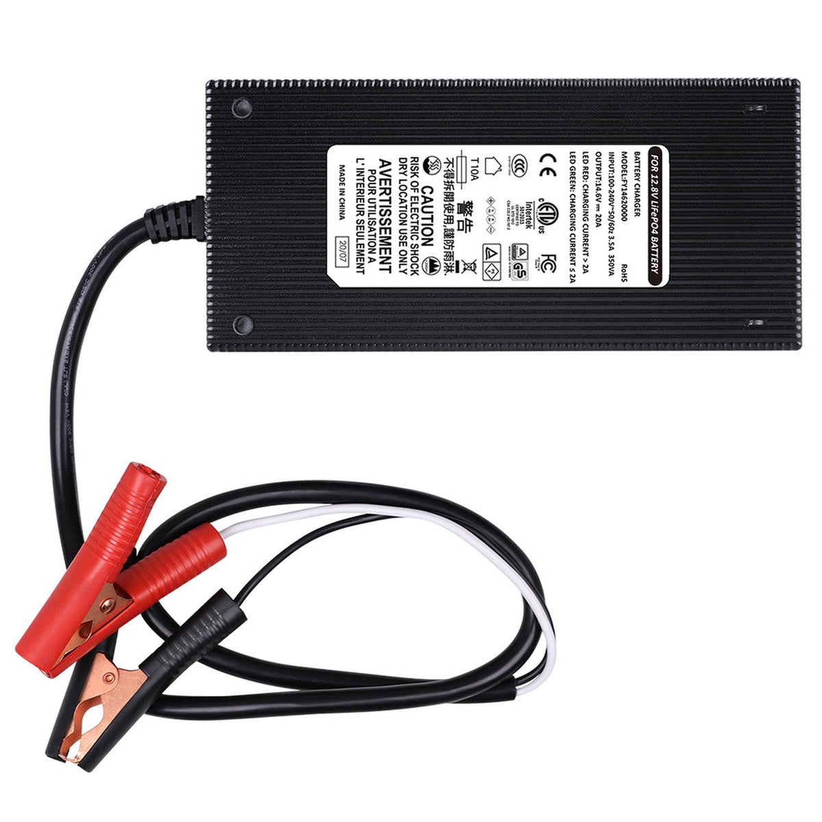 Renogy 20A 240V AC to DC LiFePO4 battery charger alternate product view