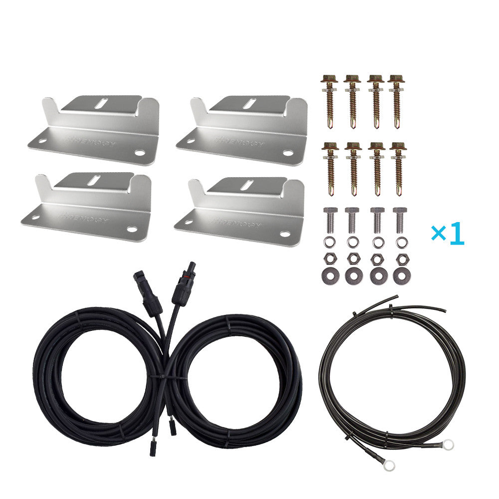 Wiring and Mounting Kit For Single Solar Panel Setup