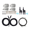 Wiring and Mounting Kit For Three Solar Panels Setup