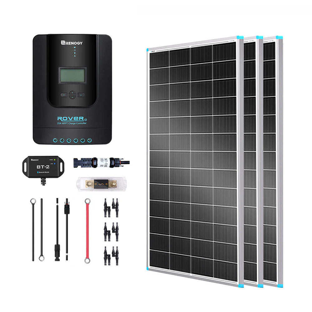 600W 12V/24V Monocrystalline Solar Premium Kit w/Rover 60A Charger Controller