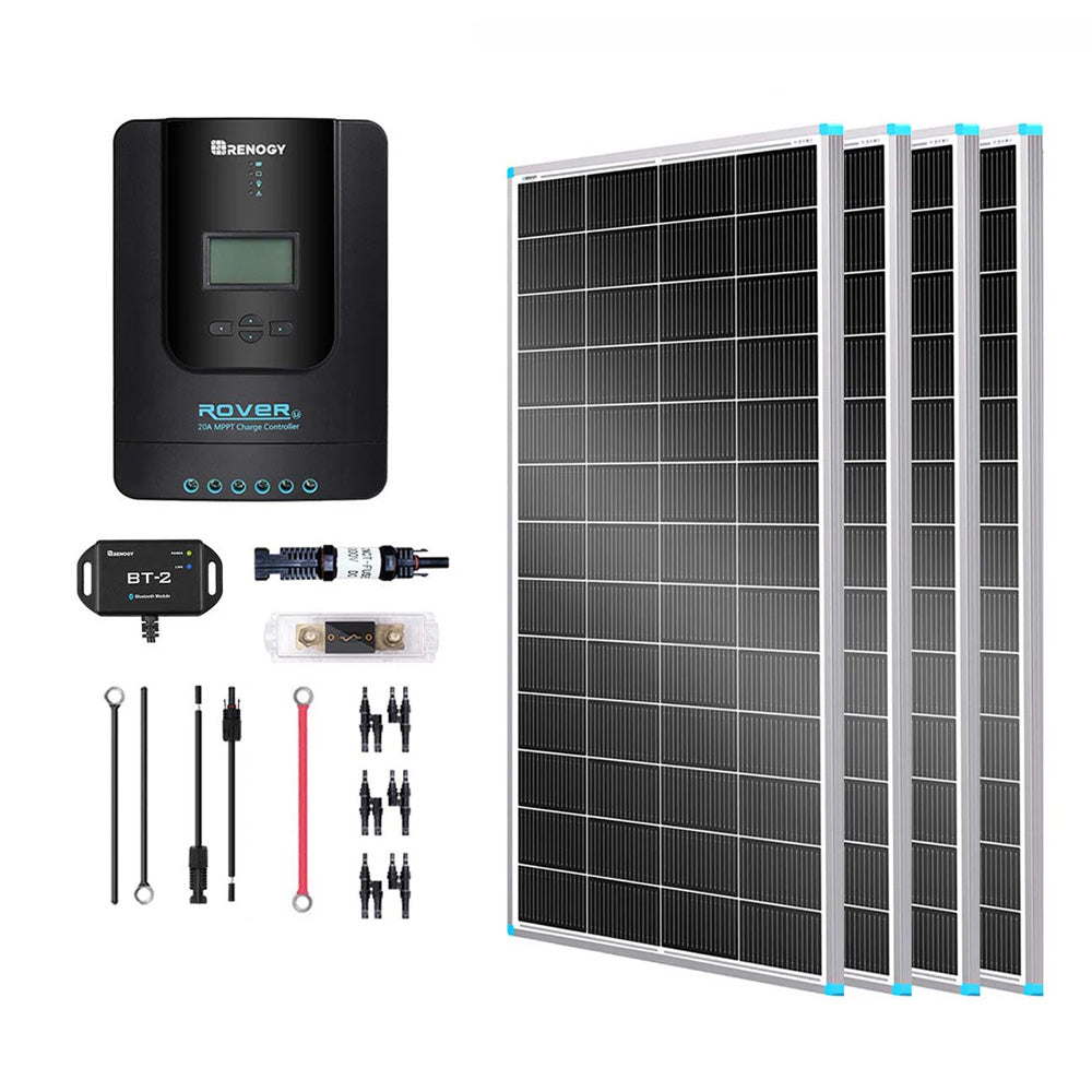 800W 12V/24V Monocrystalline Solar Premium Kit w/Rover 60A Charger Controller