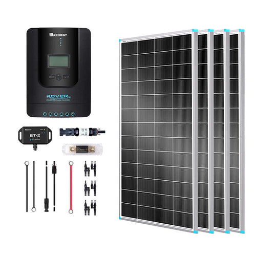 800W 12V/24V Monocrystalline Solar Premium Kit w/Rover 60A Charger Controller