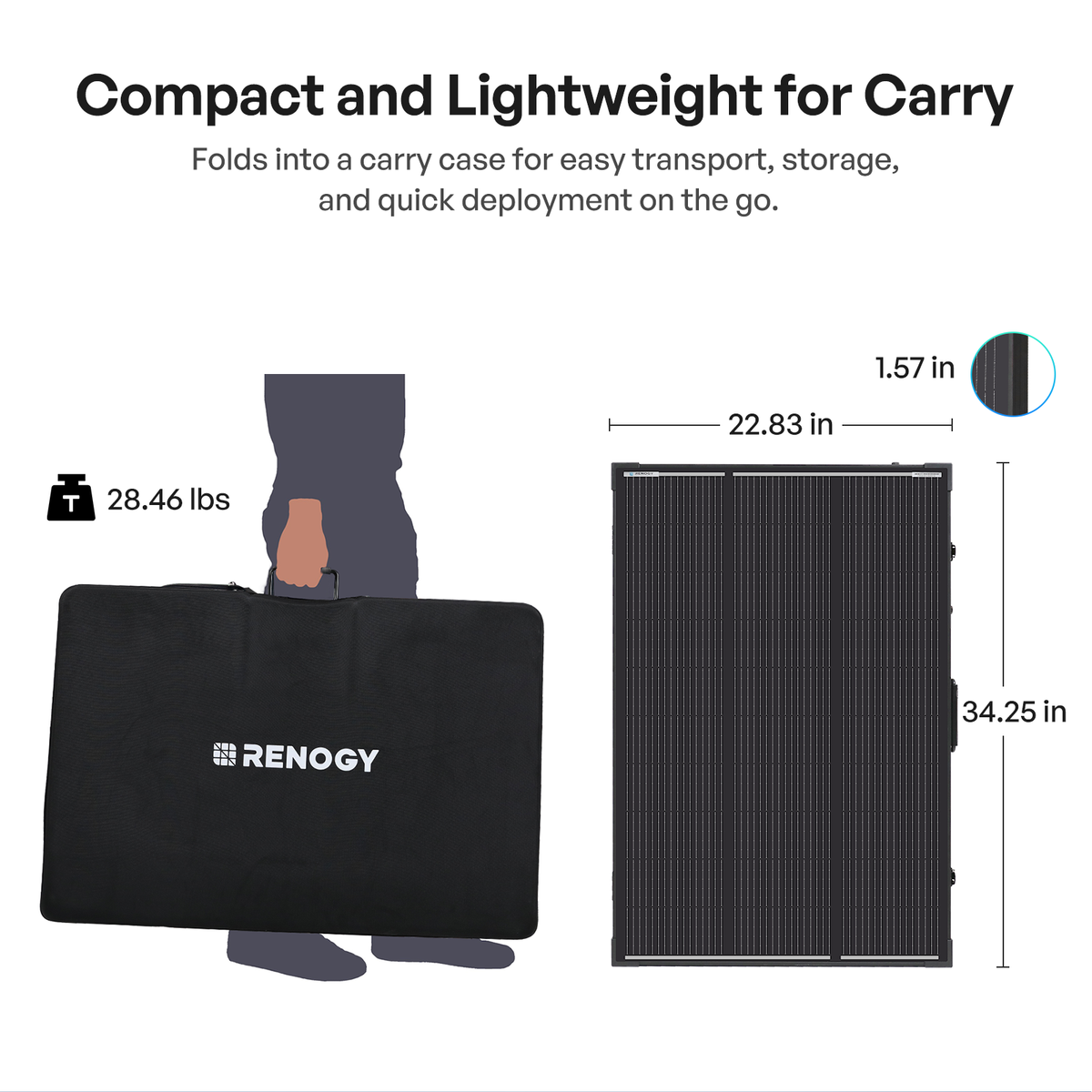 Renogy 200W N-Type portable solar suitcase kit alternate view