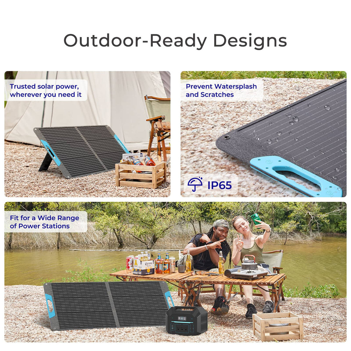 Renogy 100W E.FLEX portable solar panel alternate view