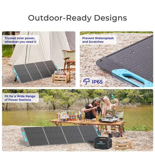 Renogy 200W E.FLEX portable solar panel outdoor use examples
