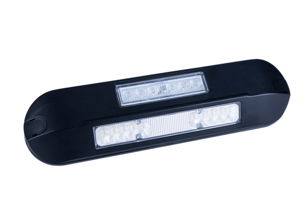 Horpol WFF-1220ZA 6500K black housing work light with amber R65 warning light