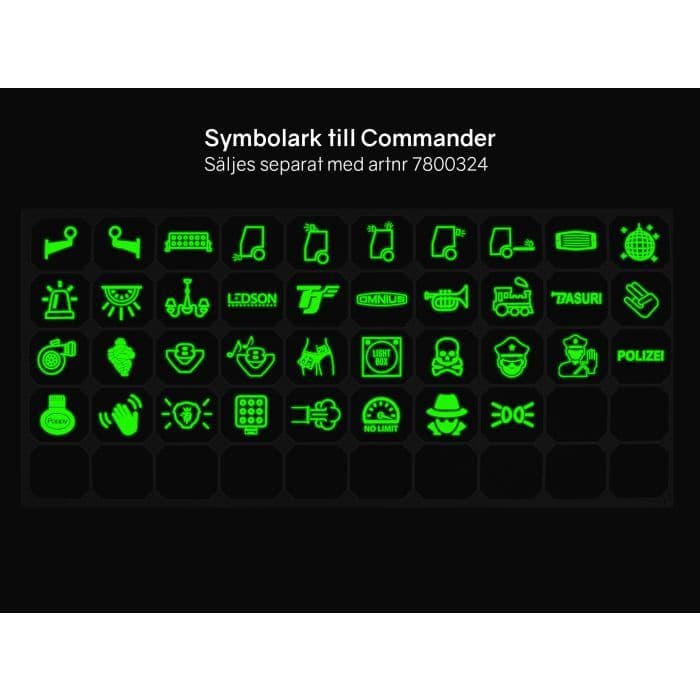 LEDSON Commander8 Gen2 symbol sticker sheet