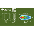 LEDSON Hydra60 Gen2 Black Edition 60W work light dimensions and beam pattern - SKU 33491062